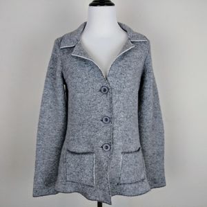 Cocogio Pea Coat Jacket Gray Button Winter Fall Cozy Boho Italy Classic Neutral